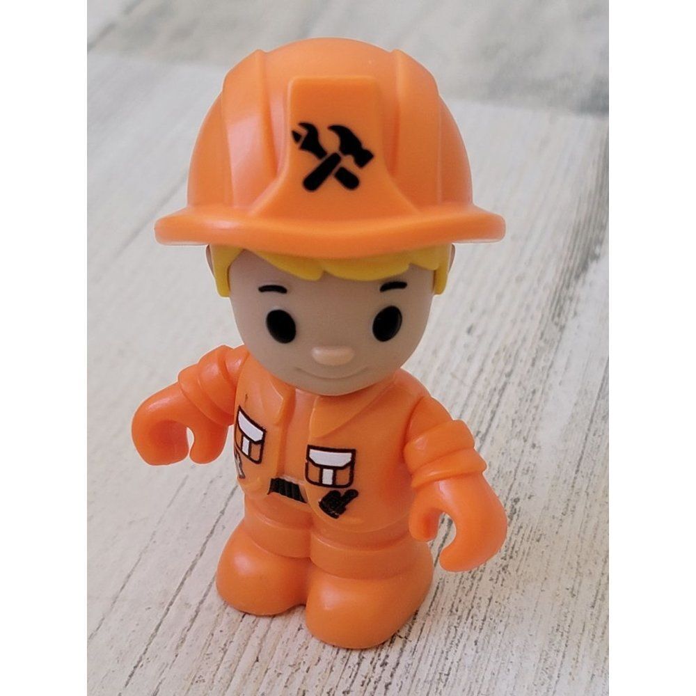 Orange handyman safety toy figure person accessory